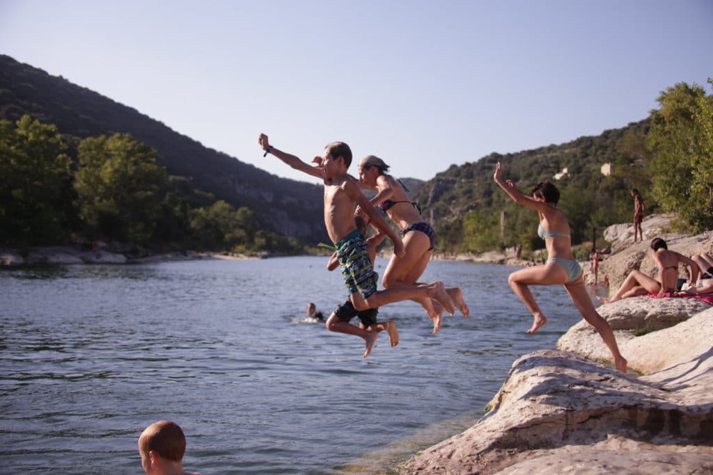 baignade plage de sauze gorges ardèche