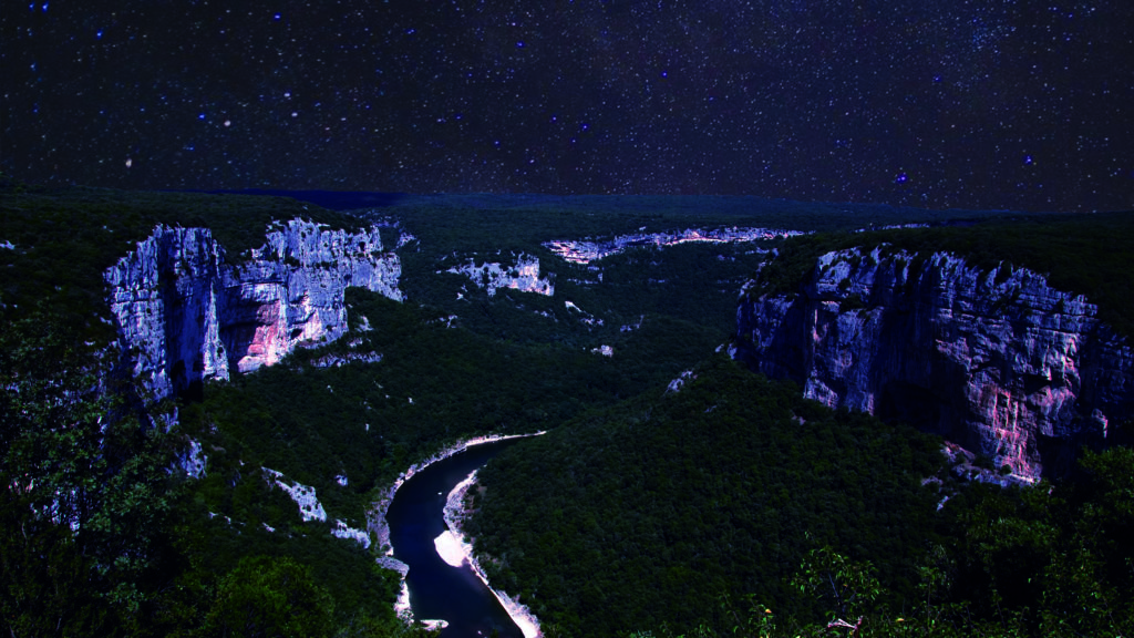 Gorges ardèche de nuit